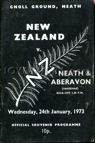 1973 Neath and Aberavon v New Zealand  Rugby Programme